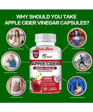 Apple Cider Vinegar Capsules 700mg - Extra Strength ACV Pills with The Mother for Weight Management & Digestive Health Non-GMO Gluten-Free 120 Count 120 Count (Pack of 1) - Buy Online on GoSupps.com