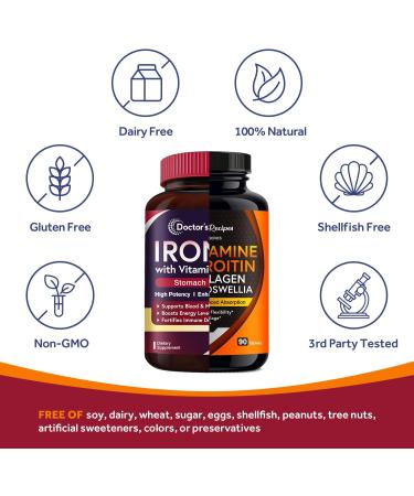 Doctor's Recipes Iron 65 mg & Glucosamine Chondroitin MSM Bundle Healthy Iron Levels & Comfortable Joints Iron Tablets 60 ct & Joint Support Tablets 90 ct - Buy Online on GoSupps.com