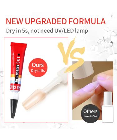 Premium Nail Glue for Tips & Acrylics | Long Lasting Bond for Press On & Fake Nails - 0.2 oz (6ml - Buy Online on GoSupps.com