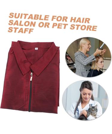 Ipetboom Hairdressing Overalls Grooming Clothes for Women Barber Apron Grooming Clothing Pet Grooming Apron Pet Grooming Work Wear Red Nylon Polyester Uniform Men and Women Modify - Buy Online on GoSupps.com