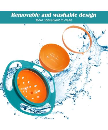 Baby Gyroscopic Bowl | Anti-Spill Toddler Feeding Bowl with Handle | Blue - Buy Online on GoSupps.com
