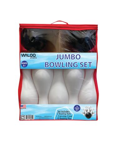 Waloo Sports Jumbo 17" Bowling Set 13 Piece Lawn Bowling Games Set - Indoor or Outdoor Bowling Game with Carrying/Storage Bag
