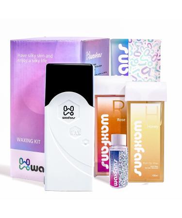 Roll on Wax Kit  Waxfans Wax Roller Kit for Hair Removal Waxing Roller for Larger Areas of the Body Home Waxing Kit for Women and Men Suitable for Sensitive Skin (white) 1 Count (Pack of 1) - Buy Online on GoSupps.com