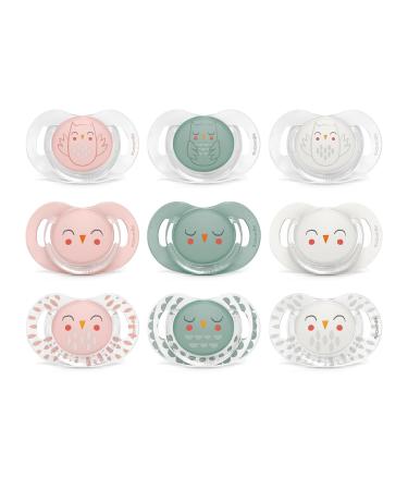 Suavinex Bonhomia Flat Owl Green Silicone Pacifier for 0-6 Months | International Shipping Available - Buy Online on GoSupps.com