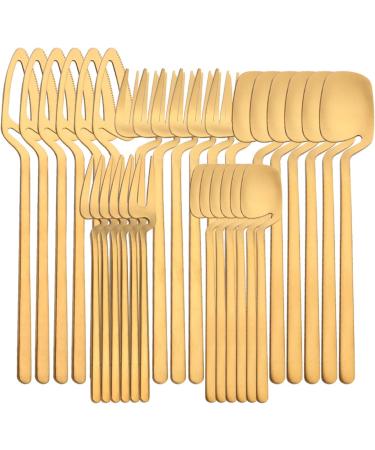 Flatware Sets 6Pcs New Gold Dinnerware Set Kitchen Decor Spoon Fork Knife Flatware Set Matte Cutlery Ice Cream Desserts Soup Coffee Use (Color : 6Pcs Teaspoon) - Buy Online on GoSupps.com