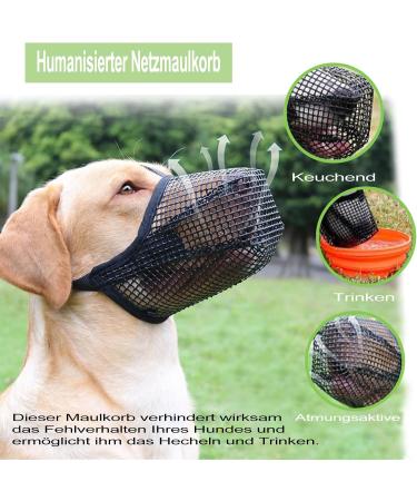 Breathable Mesh Dog Muzzle - Adjustable Sizes for Large Medium & Small Breeds | Black XL - Anti-Biting & Chewing Solution - Buy Online on GoSupps.com