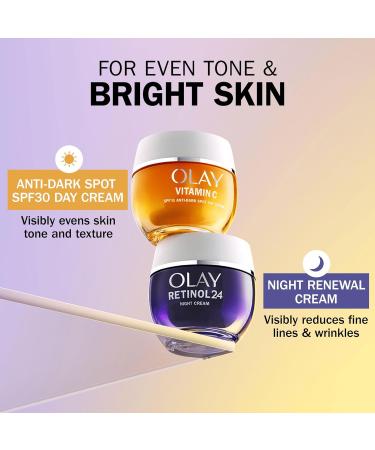 Olay Retinol 24 Night Cream Face Moisturiser Skincare with Antioxidant Vitamin E Overnight Anti Aging Skin Care: Smooths Renews and Hydrates 50ml - Buy Online on GoSupps.com