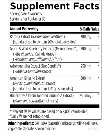 Designs for Health CogniAid - Herbal Memory + Mood Formula with Green Tea Extract Wild Blueberry + Bacopa (60 Capsules) - Buy Online on GoSupps.com