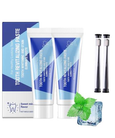 Akcmins Natural Whitening Toothpaste, Akcmins Repair Toothpaste, Whitening Niacinamide Toothpaste, Deep Cleaning and Fresh Breath, Removes Teeth Stains (2pcs)