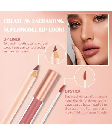 Prreal 2Pcs Lip Liner and Lipstick Set - Nude Velvety Matte Liquid Lipstick + Matching Liner | Waterproof, Long-Lasting Makeup Kit | Gift Set - 24hr Original Matte Lipstick (09) - Buy Online on GoSupps.com