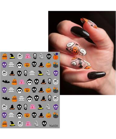 3D Halloween Nail Stickers 6 Sheets 5D Self-Adhesive Embossed Nail Decal White Black Ghosts Ghosts Nail Art Decoration Design Supplies - Buy Online on GoSupps.com