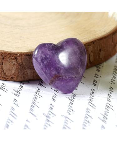 Soulnioi Mini Amethyst Heart Stone - 20mm Tumbled Worry Stone for Reiki Meditation and Stress Relief - Buy Online on GoSupps.com