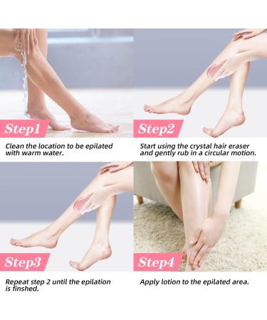 Crystal Hair Eraser - Painless Exfoliation & Gentle Hair Removal Tool - Portable & Reusable - Pink - For Back, Arms, Legs - Fast & Easy - Women & Men - Buy Online on GoSupps.com