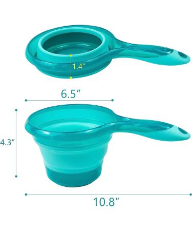 AUEAR Collapsible Spoon Folding Water Ladle - Blue | Ideal for Bath, Shower, and Washing - Buy Online on GoSupps.com