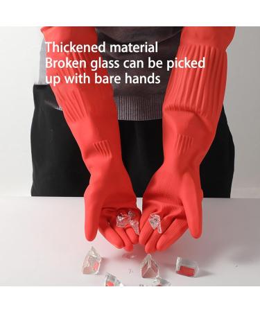 KKRAUS Reusable Cleaning Gloves 3 Pairs Long Rubber Gloves Non-Slip Kitchen Gardening Waterproof Household Gloves for Dishes and Housework (Color : Yellow A Size : Large) Large Yellow A - Buy Online on GoSupps.com
