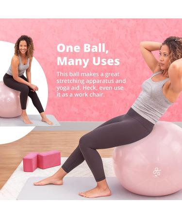 Greater Goods Professional Exercise Ball for Balance, Stability, and Pregnancy - Available in Multiple Sizes and Colors - 65cm Blush Pink - Buy Online on GoSupps.com