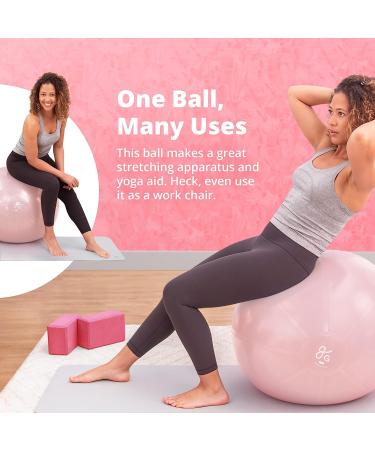 Greater Goods Professional Exercise Ball for Yoga, Balance, and Pregnancy | Multiple Sizes & Colors | Designed in St. Louis - 55cm Blush Pink - Buy Online on GoSupps.com
