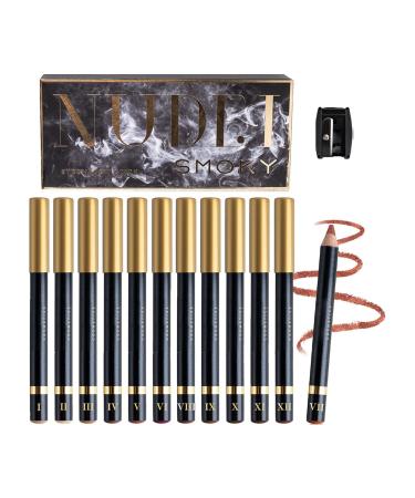 Ensemble De Crayons Pour Les Yeux En Bois Ensemble De Stylos Fard Paupi res Nacr s De 12 Couleurs | Ensemble De Crayons Eye-liner Anti-taches | 12 Couleurs Crayon Paupi res Cosm tiques | C