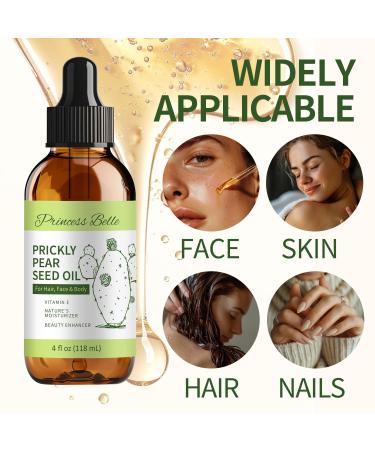 Organic Prickly Pear Seed Oil - Natural Cactus Oil for Face Hands & Nails | 4 fl oz Moisturizer & Dermaplaning Oil - Buy Online on GoSupps.com