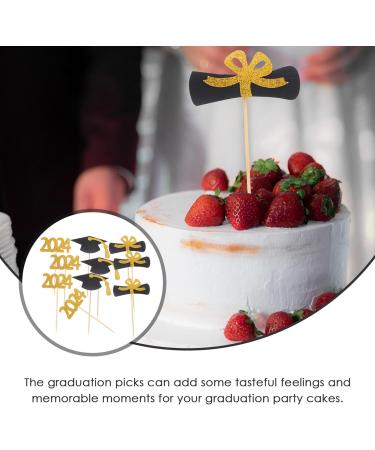 UPKOCH 24 Pcs Graduation Cake Toppers Graduation Cupcakes Picks 2024 Congrats Grad Cake Decor Graduation Party Decorations - Buy Online on GoSupps.com