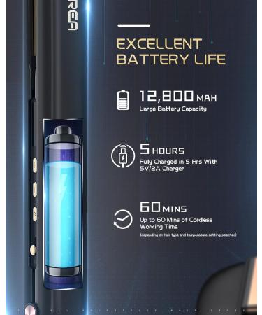 Buy Cordless Hair Straightener & Curler - 2-in-1 Portable USB Rechargeable Iron with 12800mAh Battery for Travel - Buy Online on GoSupps.com