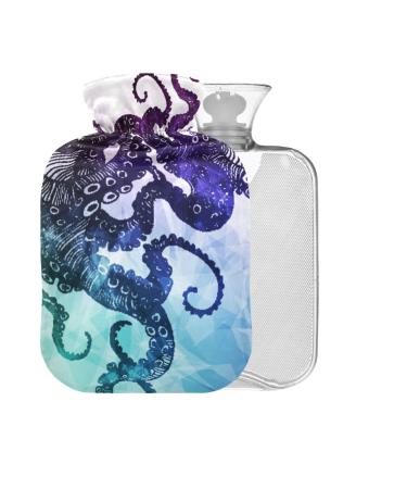 Octopus Hot Water Bottle without BAP with Cover 2 l Large Hot Water Bag for Pain Relief Bed Hand and Feet