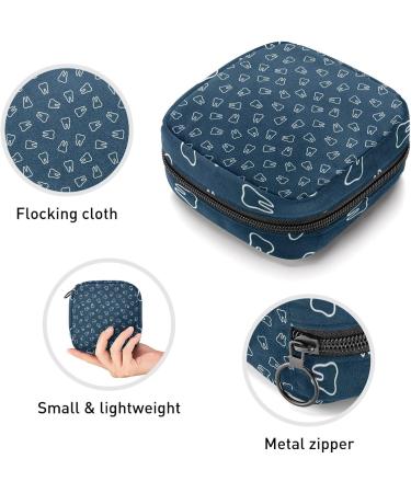 Teeth Print Pattern Sanitary Napkin Storage Bag - Menstrual Cup & Nursing Pad Holder - Portable Period Kit Bag (Color 4) - Buy Online on GoSupps.com