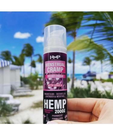 HMP Brands Menstrual Cramp Hemp Roll-On with Menthol 2000mg - Natural Formula, Made in USA (1.7oz) - Buy Online on GoSupps.com