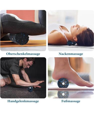 Fascia Roller Set - 3D Textured Massage Roll for Muscle Relief | Foam Scooter & Ball for Yoga & Connective Tissue Health - Buy Online on GoSupps.com