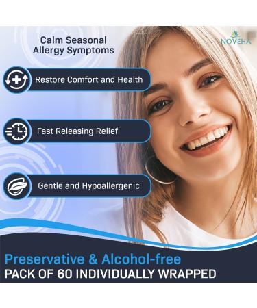 NOVEHA Allergy Relief Eyelid Wipes - Hypoallergenic Eye Cleansing Pads for Itchiness & Redness - Buy Online on GoSupps.com