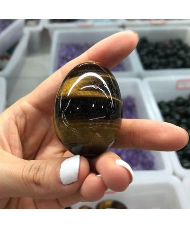 Specimen Dark Yellow Tiger Eye Quartz Crystal Egg 5cm