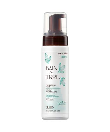 Bain de Terre Rise N' Shine Volumizing Foam Lightweight Medium Hold & Volume with Argan & Monoi Oils Paraben-Free Color-Safe Vegan 6.7 Fl Oz