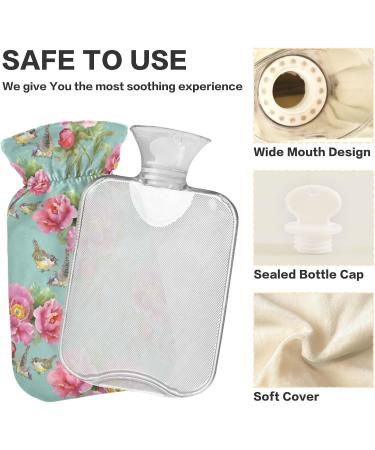 NAANLE 2L Heat Bottle with Floral Poppy Cover | Pain Relief & Therapy | Transparent Hot Water Bottle for Back & Neck Care - Buy Online on GoSupps.com