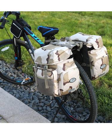 ZTZ Canvas Cycling Bicycle Pannier Rack Trunk, Waterproof Roll-Up Bag in Black - Buy Online on GoSupps.com