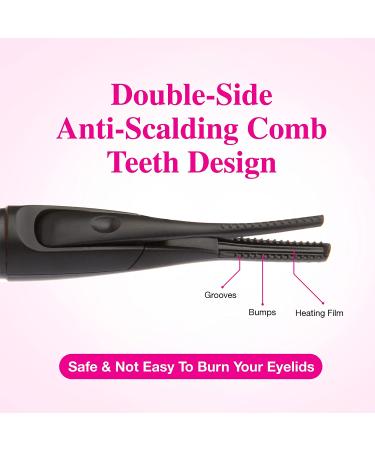 ROSETRA Heated Eyelash Curler - USB Rechargeable, 3 Temperature Settings, Electric Tool for False Lashes - Buy Online on GoSupps.com