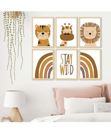 Funmo 6 Set A4 Wall Posters for Children's Room | Boho Baby Room Decoration & Murals | Perfect Wall Art for Girls - 21x30cm - Buy Online on GoSupps.com