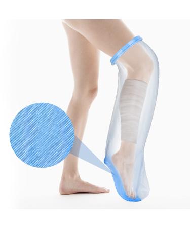 SUPERNIGHT Waterproof Leg Cast Cover, Adult Half Leg Watertight Cast Bandage Protector for Leg and Foot Wounds, 100% Anti-Slip Design Adult Full Leg