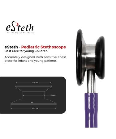 eSteth Pediatric Stethoscope - Ultra Sensitive Dual-Head for Heart & Lung Sounds - Flexible Tubing Extra Ear Tips 32" Long Purple - International Shipping Available - Buy Online on GoSupps.com