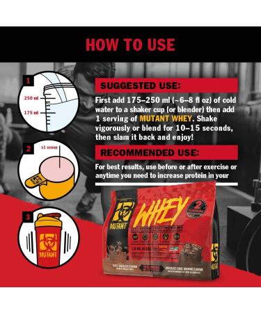 Mutant Whey Protein Powder - Muscle-Building Formula with Enzymes | 1.8kg Double Chamber Chocolate & Vanilla Ice Cream Flavor - International Shipping - Buy Online on GoSupps.com