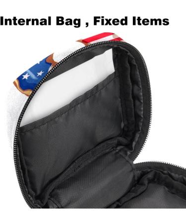 Buy Stylish Menstruation Pad Bag with Zipper - American Flag Donut Design | Women s Napkin & Tampons Collection Bag - Buy Online on GoSupps.com