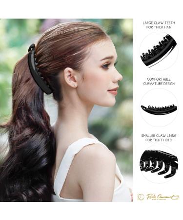 RC Roche Ornament 6 Pcs Womens Premium Hair Banana Clips - Large Black (Pack of 6) - Buy Online on GoSupps.com