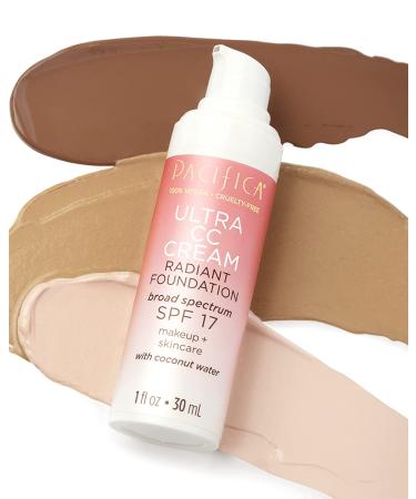 Pacifica Beauty Ultra CC Cream Radiant Foundation - WarmMedium SPF 17 | Vegan, Clean, Color Correcting Makeup - Buy Online on GoSupps.com