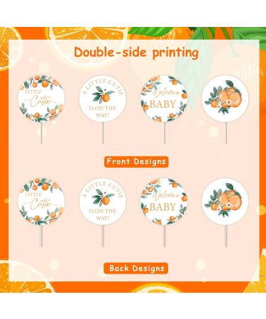 24Pcs Little Cutie Cupcake Toppers Orange Cupcake Picks Citrus Theme Baby Shower Decorations Tangerine Clementine Fruit Party Supplies - Buy Online on GoSupps.com