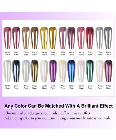 Bishengyf Chrome Nail Powder Set - 12 Colors Pearl & Rose Gold Metallic Glitter for Stunning Nail Art | Upgrade Your Manicure with Spiegel Effect & Sponge Sticks - Buy Online on GoSupps.com