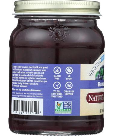 Nature's Hollow Sugar-Free Blueberry Jam Preserves - 10 Ounce | GMO-Free, Keto, Vegan, Gluten-Free - Buy Online on GoSupps.com