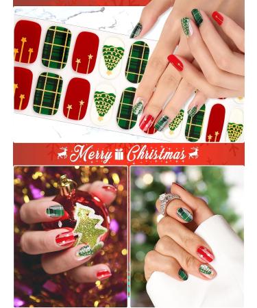 EBANKU Christmas Tree Nail Adhesive Wrap 20PCS - Gel Nail Polish Stickers Self-Adhesive Full Wraps (UV/LED Lamp Required) - Buy Online on GoSupps.com
