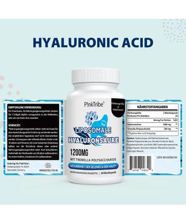 Liposomal Hyaluronic Acid Capsules - High-Dose 1000mg Additive-Free 60 Capsules (3-Pack) - Premium Hyaluronic Acid Supplement for Skin & Joint Health - Buy Online on GoSupps.com