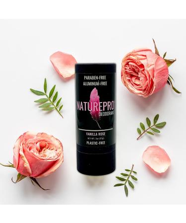 NaturePro All-Natural Deodorant for Men and Women - Paraben-Free, Aluminum-Free, Cruelty-Free - Coconut Oil and Shea Butter (Vanilla Rose) - Plastic-Free Option - Buy Online on GoSupps.com