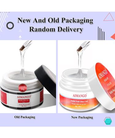 AIMANGO Clear Gel Builder Base Nail Kit - 3 in 1 Builder Gel for Nails, Base Coat & Strengthening - 30g Nail Extension Gel Set for Manicures with 20Pcs Forms and Brush - Buy Online on GoSupps.com