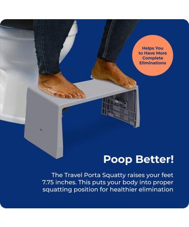 Squatty Potty Porta Traveler Foldable Toilet Stool - 7 Height - Gray | Compact & Portable Solution for Travel - Buy Online on GoSupps.com